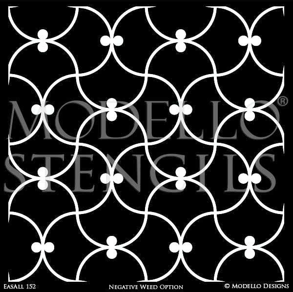 Geometric Stencils Pluto, Large Pattern for DIY Decor Wallpaer Look