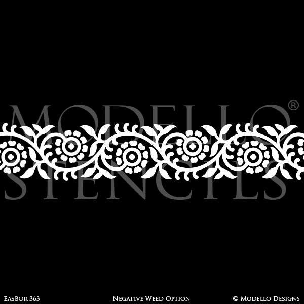 Custom Border Stencils for Painting Ceiling Designs & Wall Borders ...